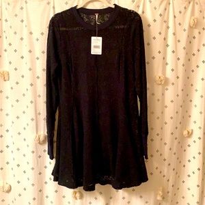 NEW black free people lace dress/tunic size large